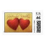 September Wedding Hearts Postage Stamps