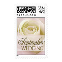 September Wedding White bridal rose postage by aslentz September Wedding White bridal rose postage