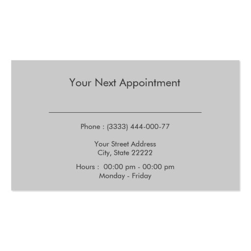 Sequin Elegant Appointment  Template Business Card (back side)