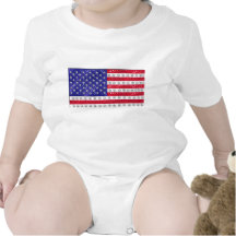 "sequined" american flag baby creeper
