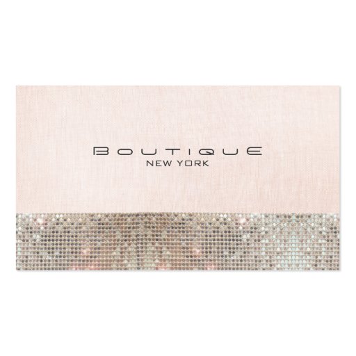 Sequins and Linen Pink Boutique *NOT REAL SEQUINS Business Card Template (front side)