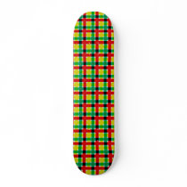 Serape Red Yellow Green Plaid skateboards by gopherus Serape Red Yellow Green Plaid skateboards