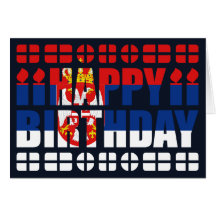 Serbia Flag Birthday Card
