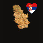 Serbia Flag Heart Map Fitted AA T-Shirt
