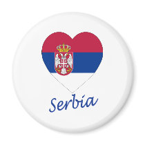 Serbia Flag Heart magnets