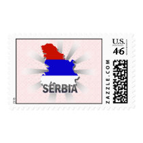 Serbia Flag Map 2.0 Postage Stamps