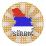 Serbia Flag Map 2.0 Round Stickers
