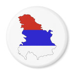 Serbia Flag Map full size Fridge Magnet