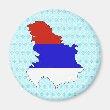 Serbia Flag Map full size Refrigerator Magnets