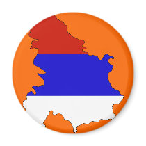 Serbia flag map magnets