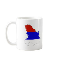 Serbia flag map mugs