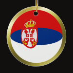 Serbia Fisheye Flag Ornament