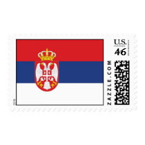Serbia flag stamps