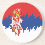 Serbia Gnarly Flag coasters