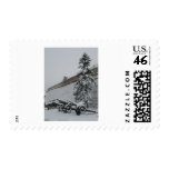 Serbia in the snow postage
