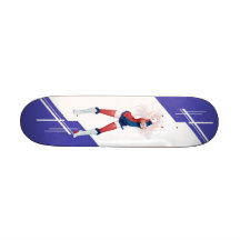 Serbia Manga girl dressed in Flag - Serbian Skateboard Deck