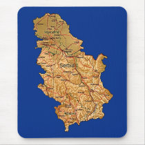 Serbia Map Mousepad by FlagAndMap Serbia Map Mousepad