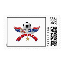 Serbia soccer ball wings of power Srbija design Postage