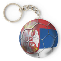 Serbia Soccer Keychains