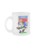 This adorable little panda is too cute! He's featured in front of a large flag from Serbia and ready to play football and score some goals. This cute design is perfect for football players and soccer fans! You can totally customize this gift! Change the color, move the design around, add your own text or images -- make it your own!