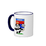 This adorable little panda is too cute! He's featured in front of a large flag from Serbia and ready to play football and score some goals. This cute design is perfect for football players and soccer fans! You can totally customize this gift! Change the color, move the design around, add your own text or images -- make it your own!