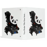 Serbia Trendy Peace Sign with Serb map Vinyl Binder