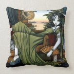 Serena Eclectic Sunset Cat Fairy Throw Pillow