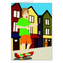 Serenading Skateboarding Dude Card