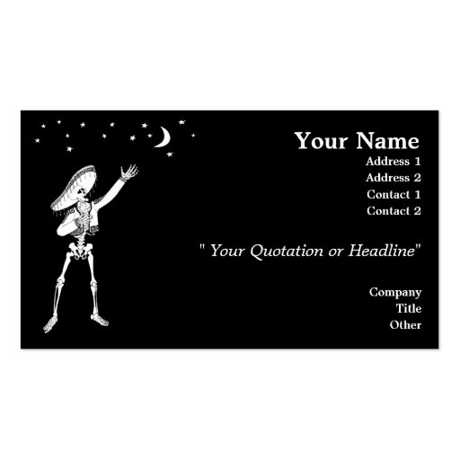 Serenading Skeleton Business Card Templates (front side)