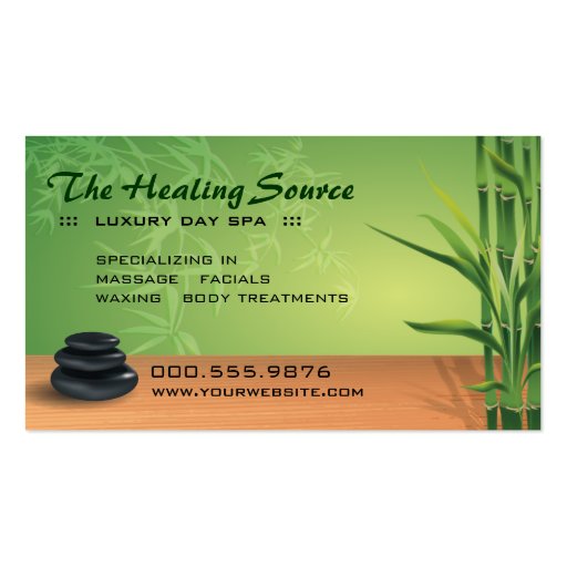 Serene Massage and Spa Appointment Business Card (front side)