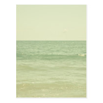 Serene Pastel Photograph Mint Green Ocean Post Cards