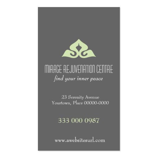 Serene Salon Appointment Business Card (front side)