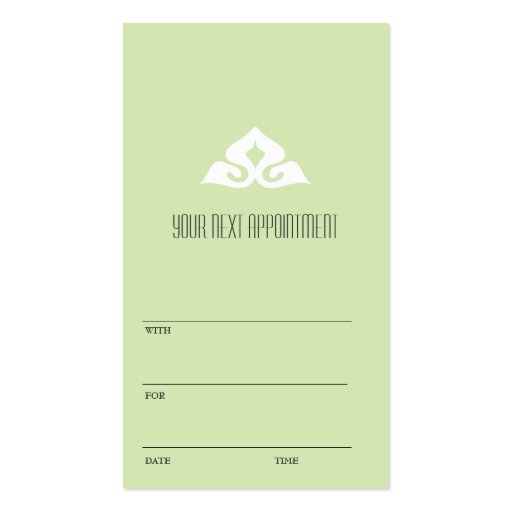 Serene Salon Appointment Business Card (back side)