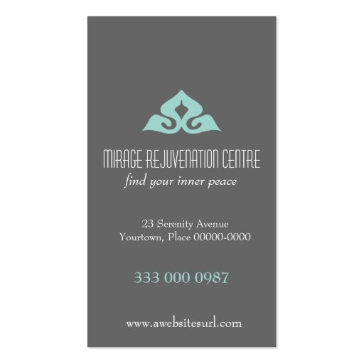 Serene Salon Aqua Appointment Business Card Template (front side)
