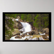 Serene Waterfall Poster - High Tatras Slovakia