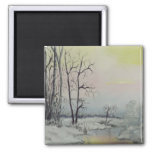Serene Winter Day 2 Inch Square Magnet