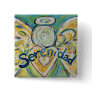 Serenidad Angel Art Button Pin Pendant (Square)