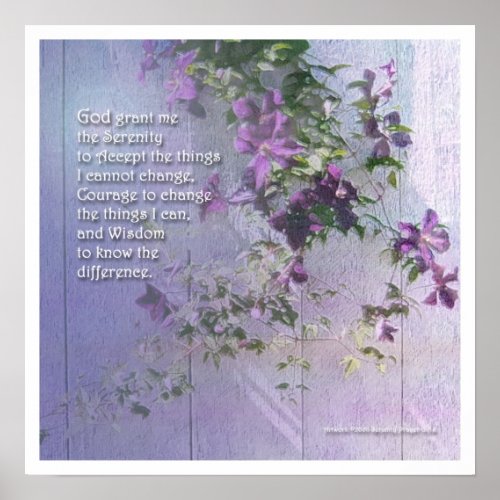 Serenity Fence Flowers Poster print