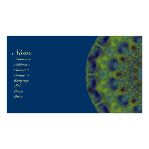 Serenity Fractal Kaleidoscope Business Card Templates (front side)