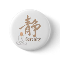 Serenity Kanji Button by tshirtdujour Serenity Kanji Button