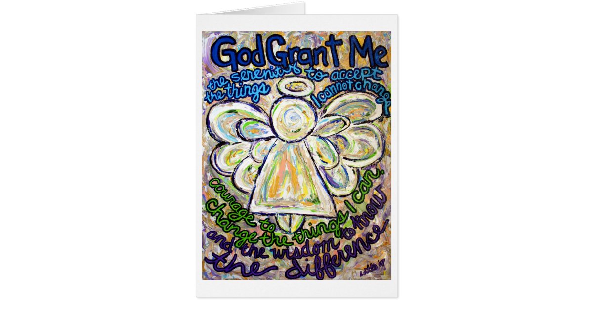 Serenity Prayer Angel Art Greeting or Note Cards Zazzle