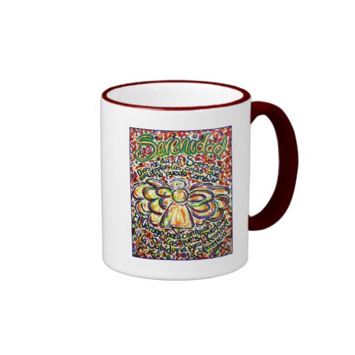 Serenity Prayer Angel (Spanish Text) Coffee Mugs