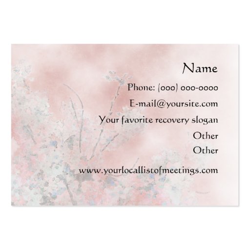 Serenity Prayer Blossoms Profile Card Business Card (back side)