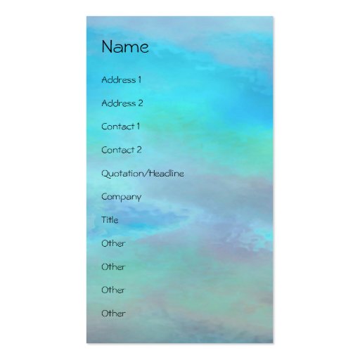 Serenity Prayer Blue Green Business Card (front side)