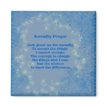 Serenity Prayer Blue Hearts Magnet