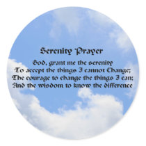Serenity Prayer Blue Sky Affirmations Sticker