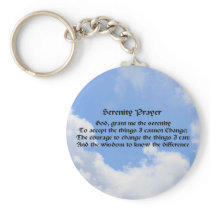 Serenity Prayer Blue Sky Keychain