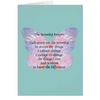 serenity prayer butterfly greeting card
