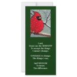 SERENITY PRAYER: CARDINAL, WINTER, BIRD ART RACK CARDS