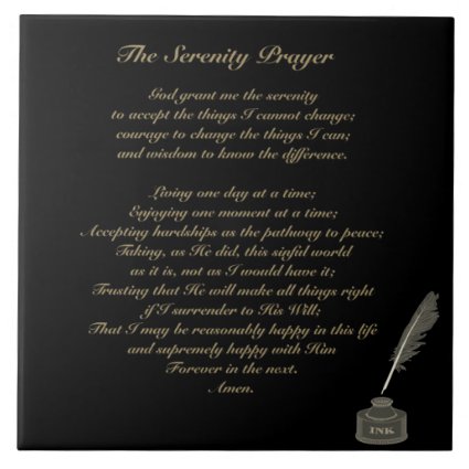 Serenity Prayer Ceramic Photo Tile